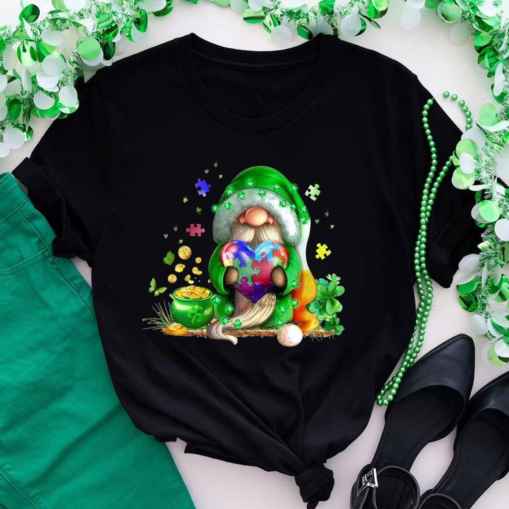 St. Patrick's Day Green Print Women T Shirt Short Sleeve O Neck Loose Women Tshirt Ladies Tee Shirt Tops Clothes Camisetas Mujer