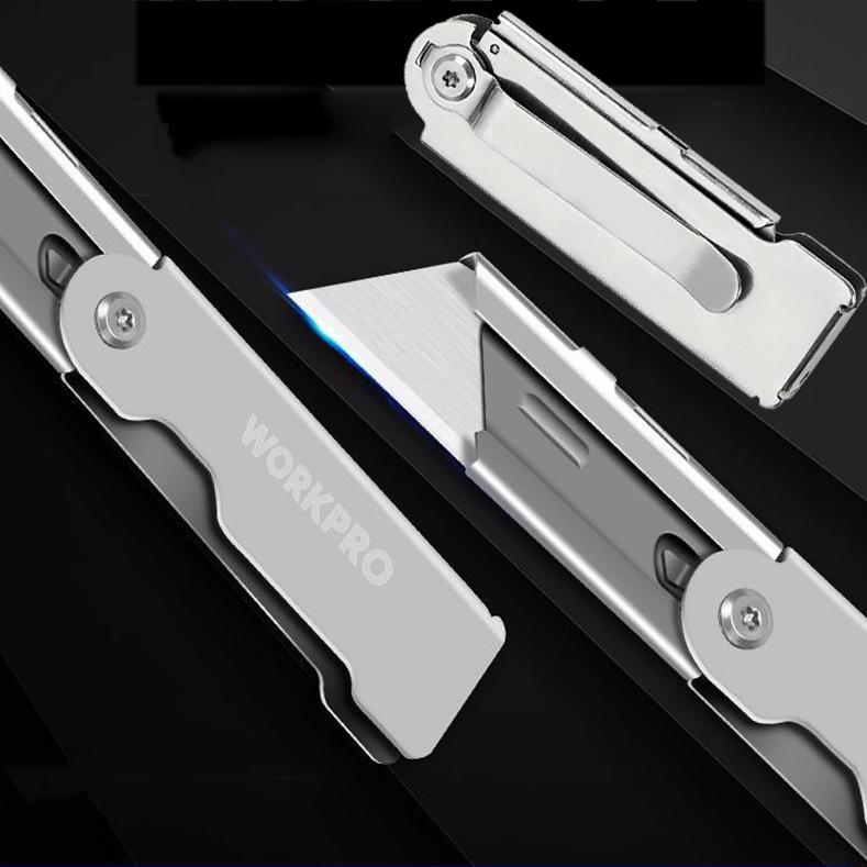 Mini Folding Utility Knife Set Quick Change Pocket Utility Knife with Belt Clip Blade Knife for Cutting Box Paper EDC Tool