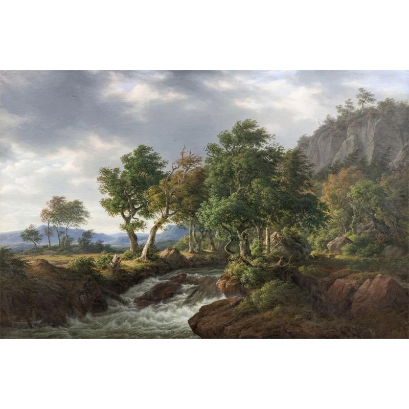 

Neutral Retro Countryside Forest Waterfall Rainbow Mountain Rivers Scenery Poster Canvas Paintings Wall Art Pictures Home Decor 21cm×30cm NoFrame