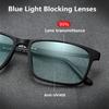 Ultra-Light Pure Titanium Blue Light Blocking Reading Glasses Men Photochromic Large Frame Eyeglasses for Outdoor Business