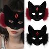 Faux Furs Wolf Foxes Mask Plush Cats Half Face Mask Foxes Cats Wolf Cosplay Costume for Masquerades Halloween Christmas