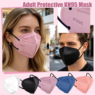 KN95 Protective Face Mask Adult Respirator Foldable Breathable Safety Mask with Adjustable Nose Clip and Elastic Ear Loops for Daily Use