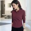 Women's Slimming Cotton Long Sleeve Polo with Peter Pan Collar: Autumn & Spring Essential