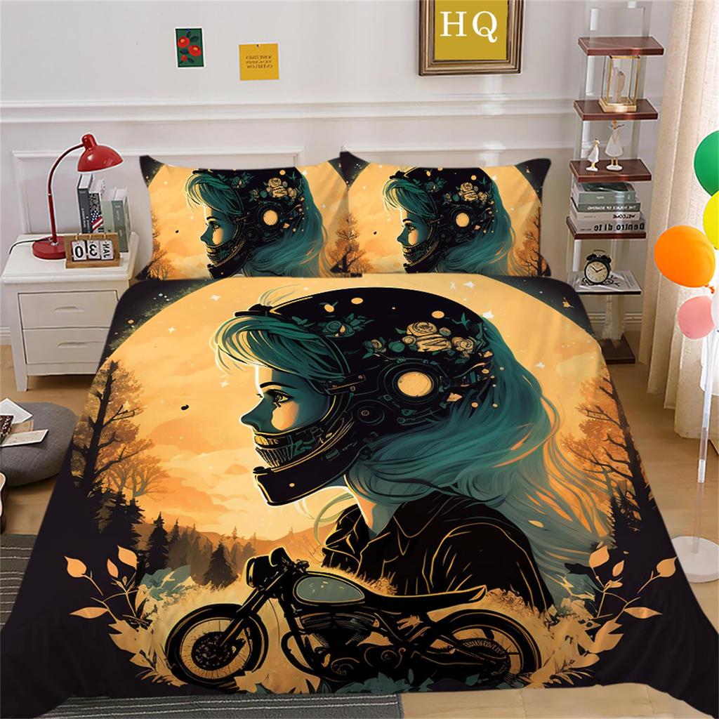 3D Skull Head Beauty Bedding Set Quilt Cover Pillow Cover Bedding Set AU King Full Size Single/Double Bed Home Decoration