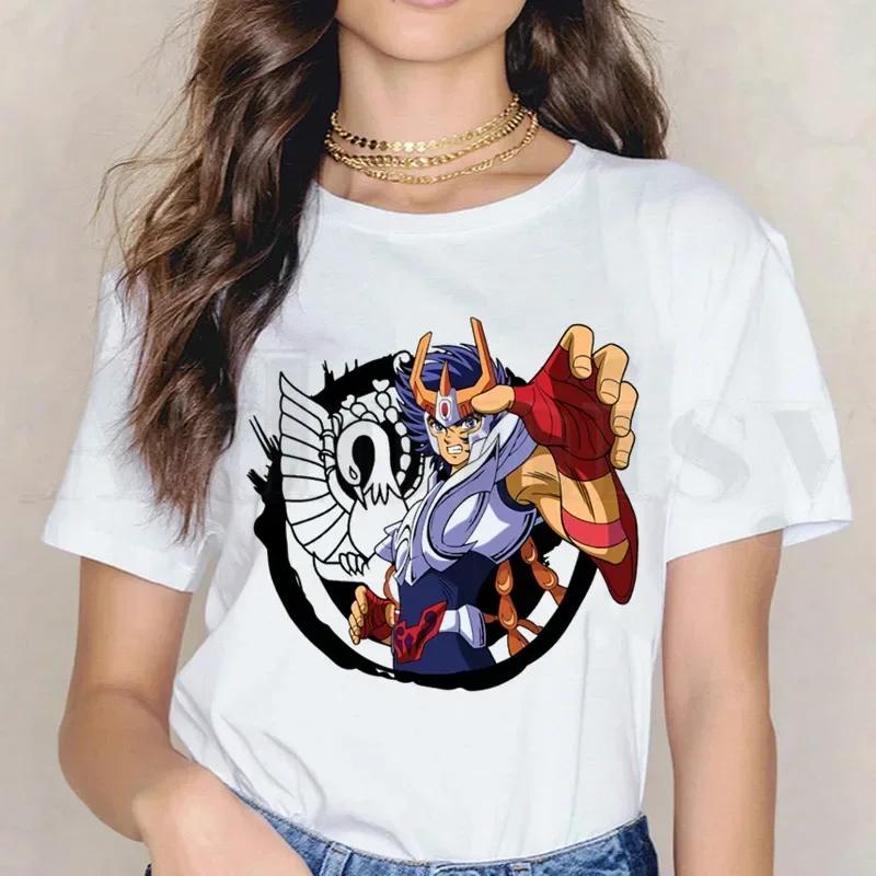 Saint Seiya Knights Of The Zodiac Burn Cosmos Short Sleeve Female Tops Harajuku VintageT Shirts Women's T-shirt
