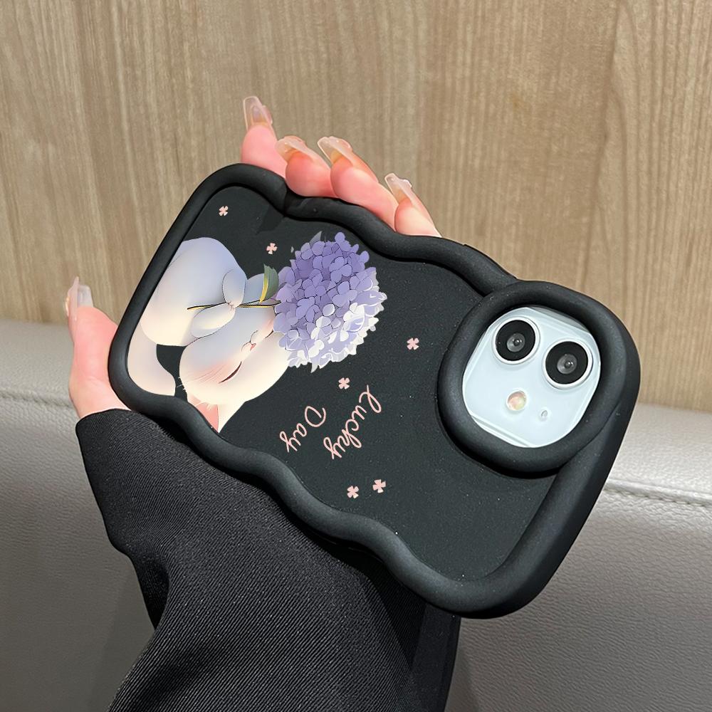 Painted Pattern Big Wave Edge Soft Silicone Material Macaron Phone Case Shockproof Protective Rubber Casing for iPhone Huawei Honor Infinix Tecno