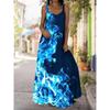 Boho Casual Loose Sleeveless V Neck Swing Long Dress Women Plus Size Fashion Printing Summer Beach Off-the-shoulder Dress