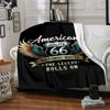 1pc American Route 66 Soft Flannel All Season Throw for Home, Office, Outdoor UseDurable Comfort Soft Warm Throw for Home