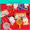 Cartoon Lion Dance Keychain With Resin Drum Pendant For New Year Gifts And Celebrations