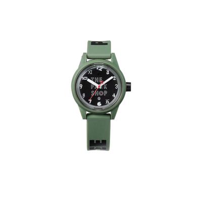 SmileSolar THE PARK SHOP Collaboration Model Urethane Q&Q Watch, Solar-Powered, Analog, Waterproof, Strap, Olive, R03A-510VK