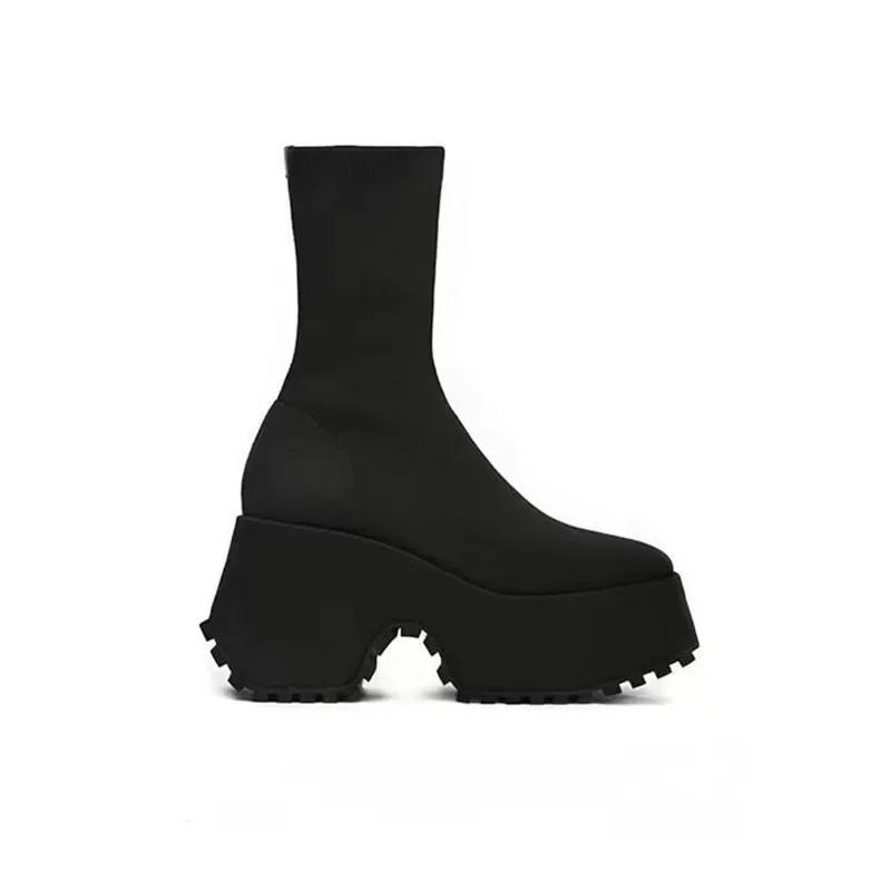 Ankle Super High Heels Chelsea Boots Women Shoes New Chunky Ladies Shoes Sexy Pumps Platform Goth Motorcycle Snow Boots