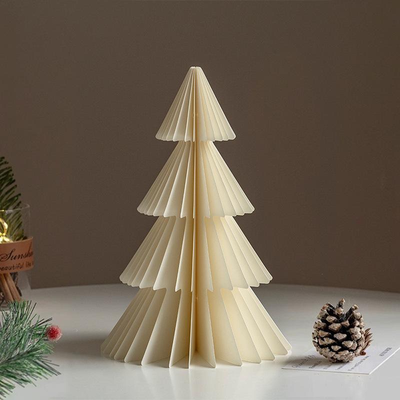 20/25/30cm Mini Christmas Tree Ornament Paper Honeycomb Ball Folding Christmas Tree 3D Home Decoration Desktop Ornament