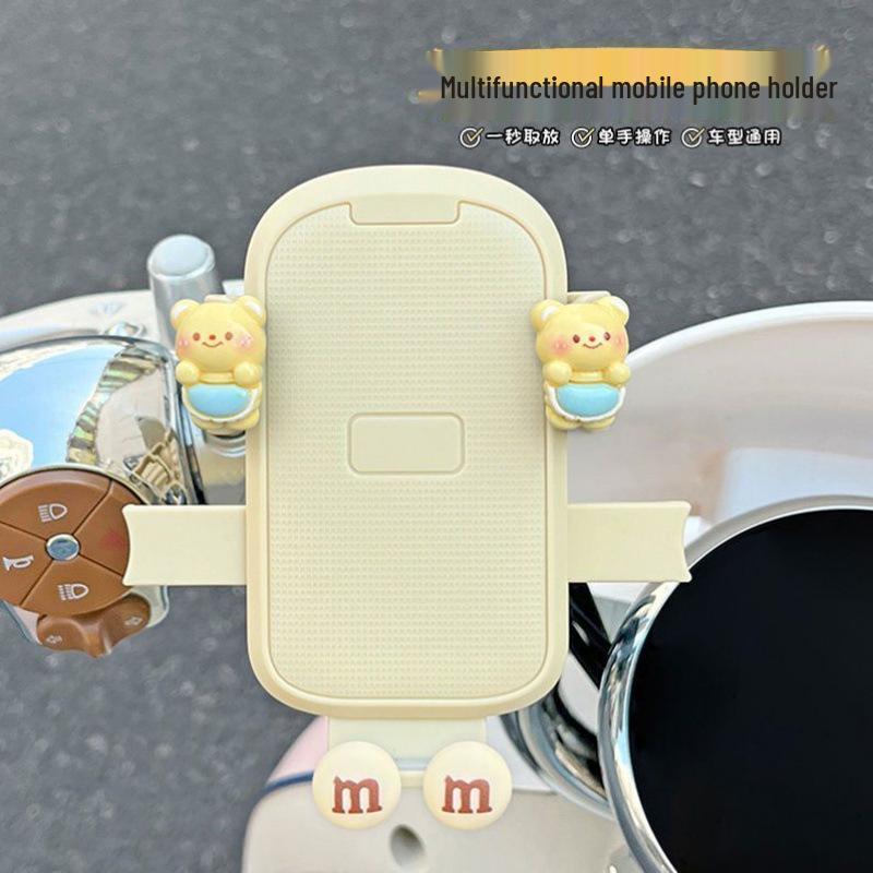 Porta telefono per auto elettrica con cartone animato carino: Supporto Universale a Sgancio Rapido, Antiurto per Navigazione su Bici e Motociclette