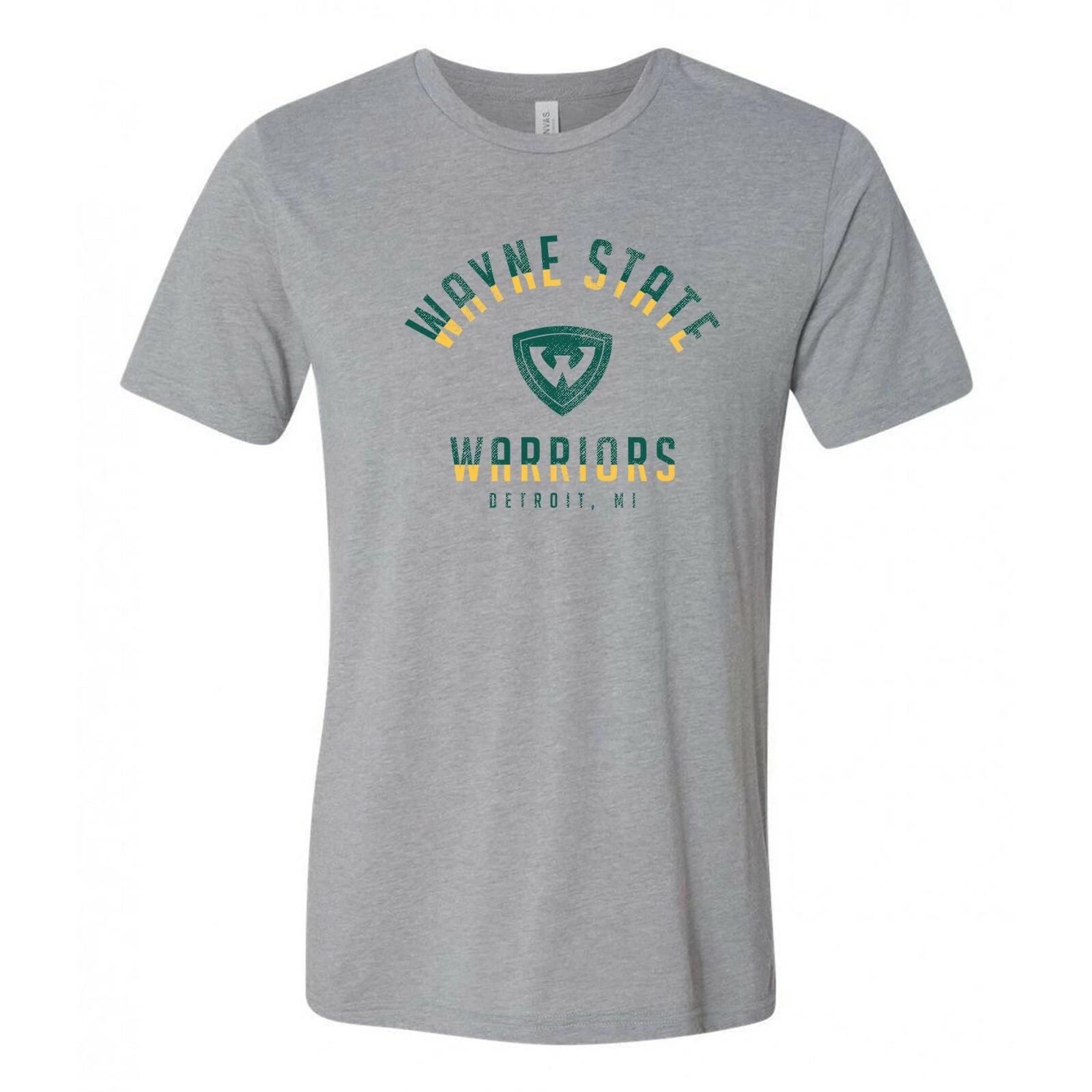 Wayne State Warriors Division Arch Triblend T Shirt - Athletic Grey S