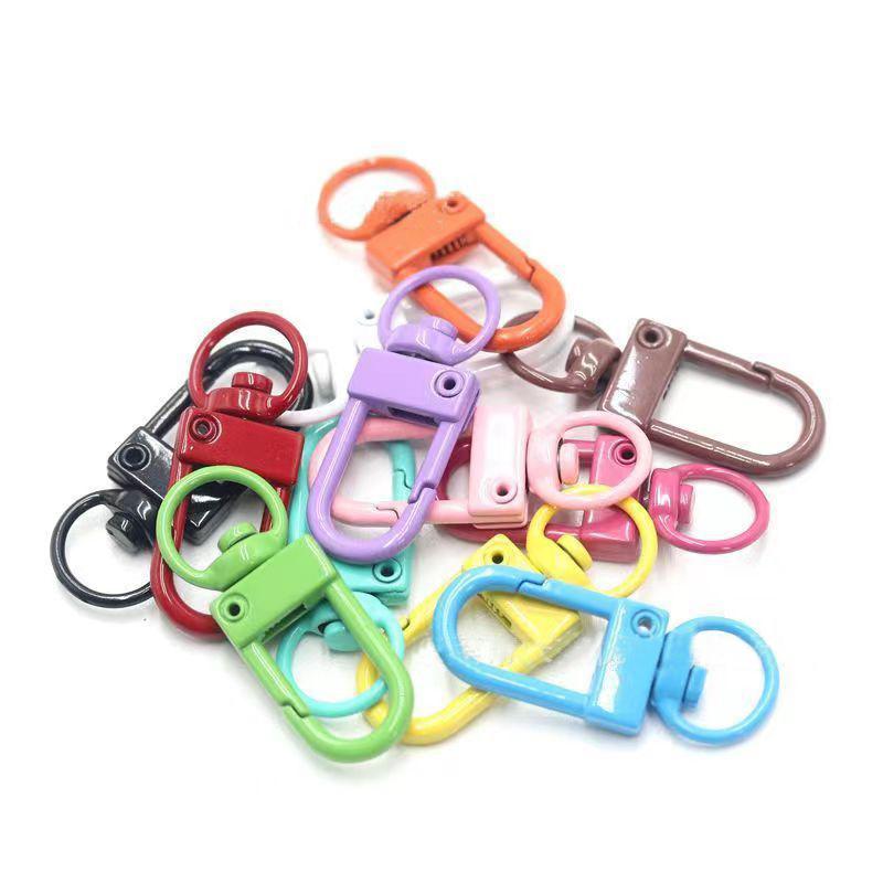 1Pcs Mix Candy Color Snap Rotating Lobster Clasp Hooks Metal Plated Diy Jewelry Making Accessories For Keychain Handbags