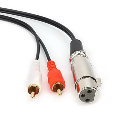 AKNPMHT XLR to RCA Y Splitter Cable, 1 XLR Female to 2 RCA Male Stereo Plug Adapter Cable, Stereo Audio Extension Cord, 1.5m