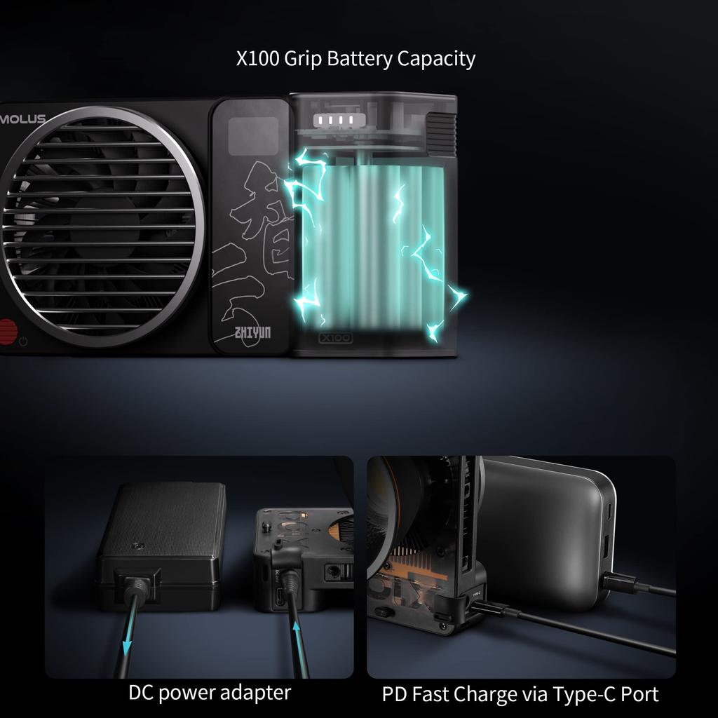 Flagship ZHIYUN MOLUS X100 LED Video CRI TLCI Brightness Control via Bluetooth and Warranty [Official Store] Light, 100W, 2700K-6500K, 95+, 97+, App,