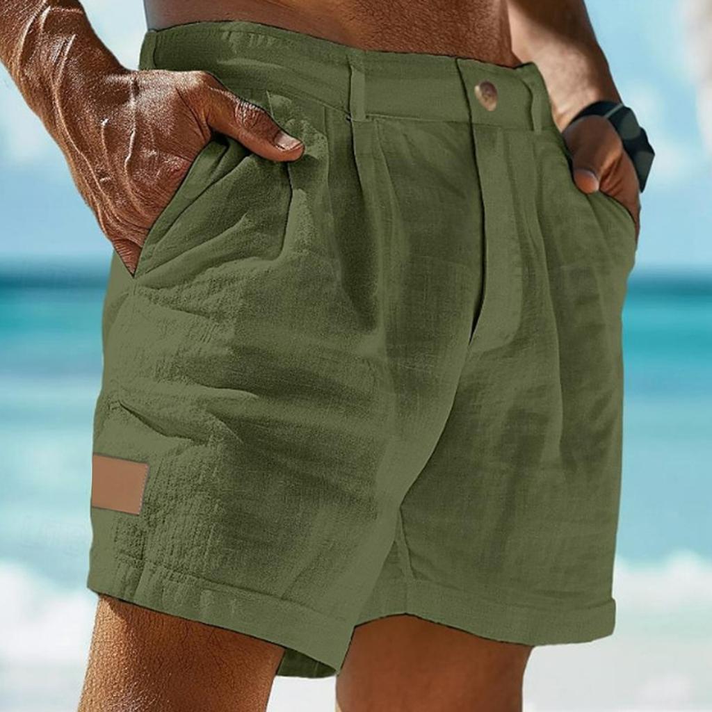 Herren Freizeithose mit bequemen leichten Knopftaschen und einfarbige Badeshorts