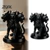 Gothic Home Decor Three-Headed Dog Figurine, Mythology Animal Statue, 3D Printed Lover Presents Halloween Ornament for Desktop Bookshelf Dark