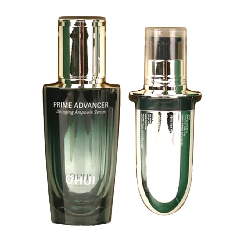 OHUI Prime Advancer De-Aging Ampoule Serum Set 50ml + Refill 50ml | Korean Anti-Aging Skincare | Firming & Moisturizing Essence Duo