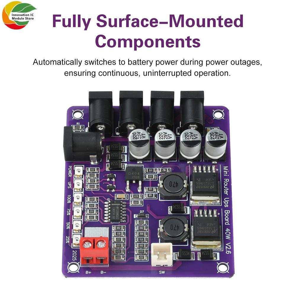 Mini Router Uninterruptible Power Supply Board 40W Battery Charging Board 12.6V Power Supply Conversion Step-down Module 403S