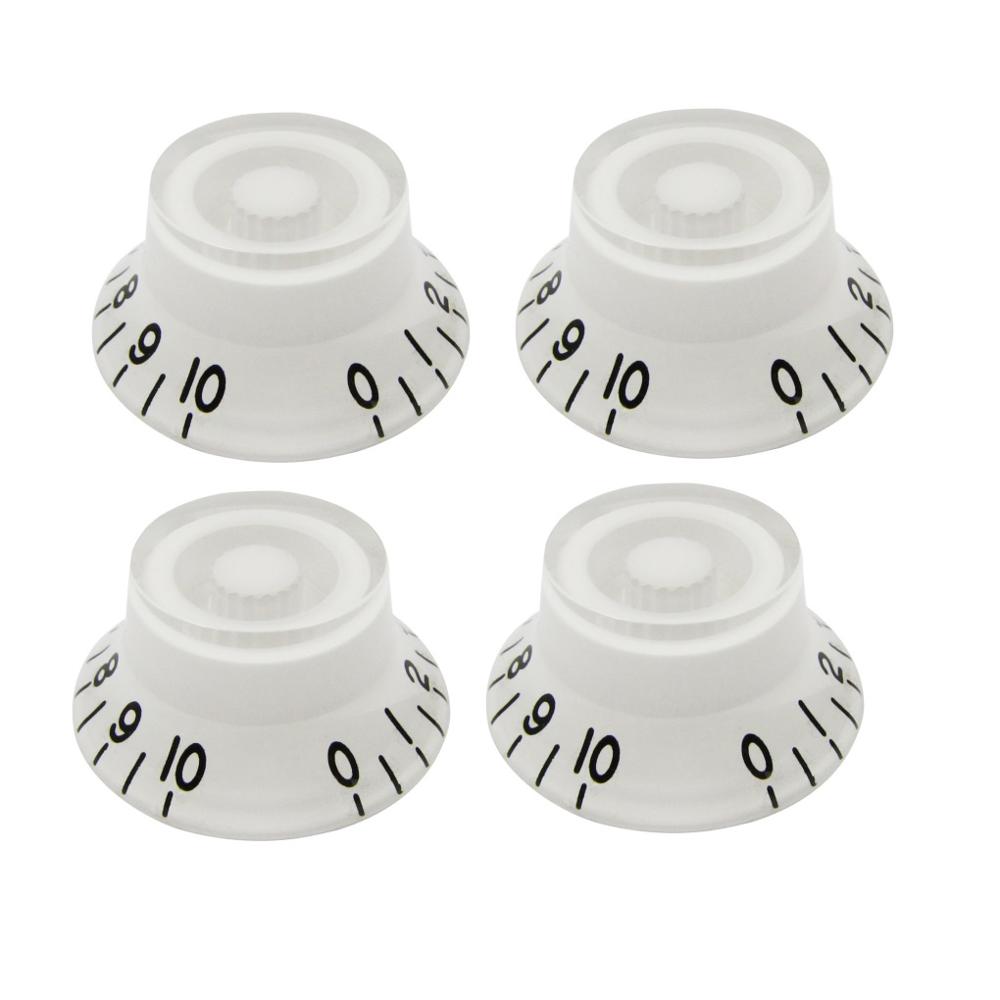 

NEW 4pcs Top Hat Electric Guitar Knobs Tone Volume Control Knobs Button Caps 18-Splines for LP SG Guitar Parts белый