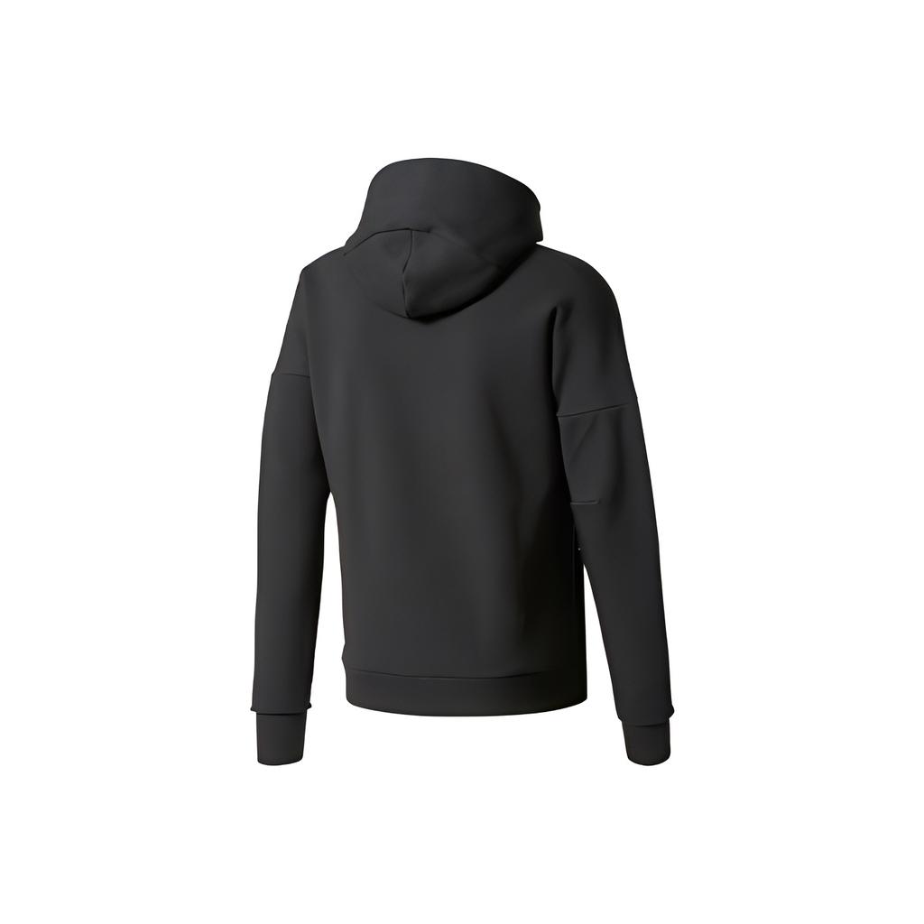 Adidas Logo Knit Hooded Jacket Men Outerwear Black BQ6925