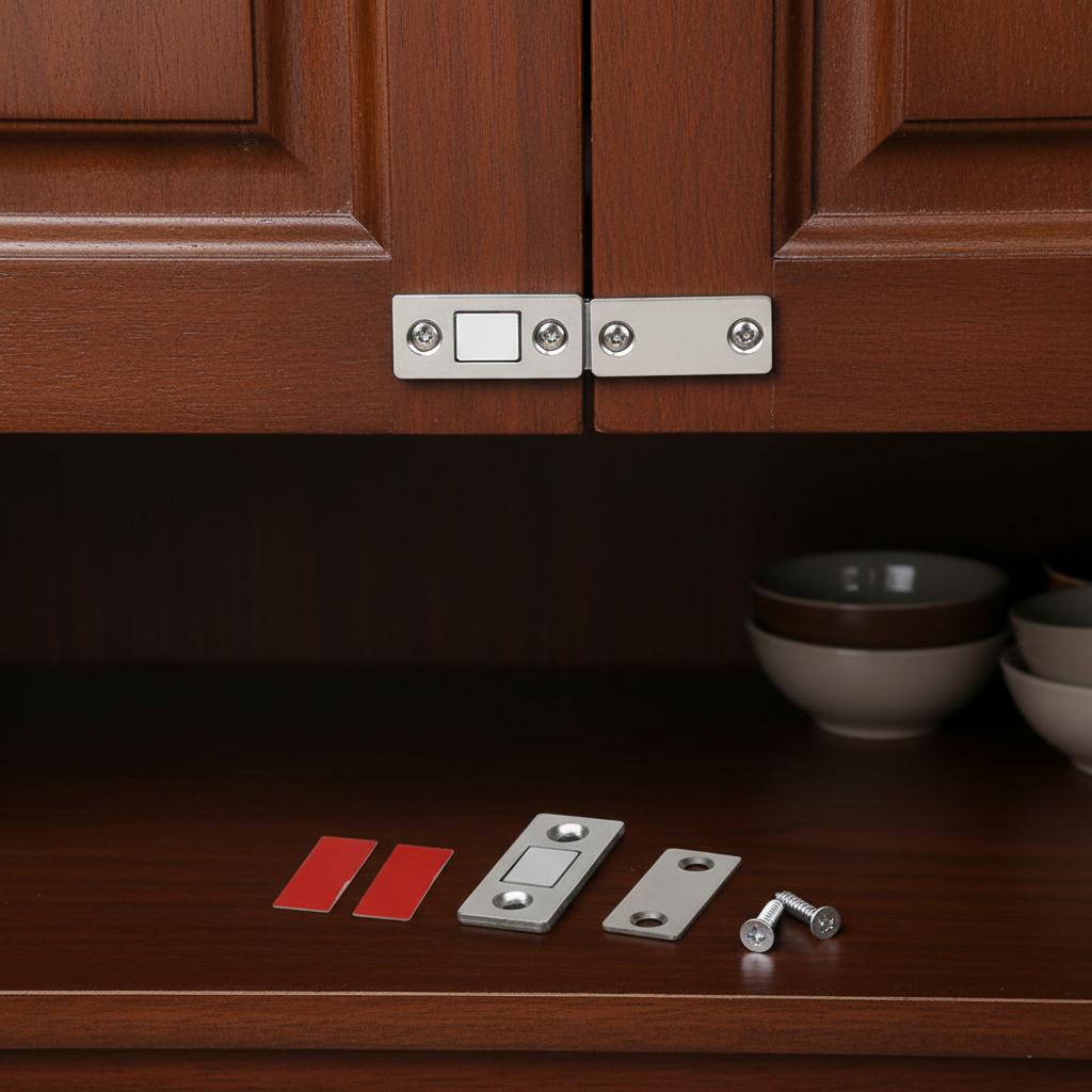 Magnetic Door Catch for Wardrobe Cabinet Self Adhesive Strong Magnetic Strip Invisible Sliding Door Magnet