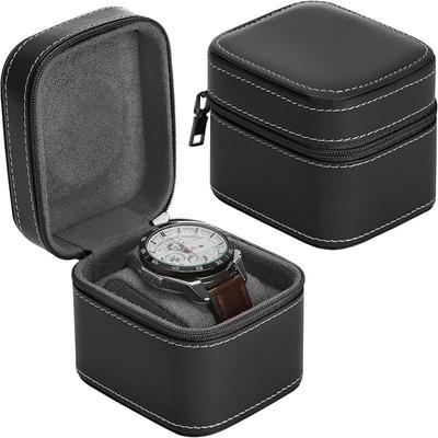 1/2Pcs Single Watch Case PU Leather Watch Travel Case With Removable Cushion Jewelry Storage Case Organizer Portable Watch Box