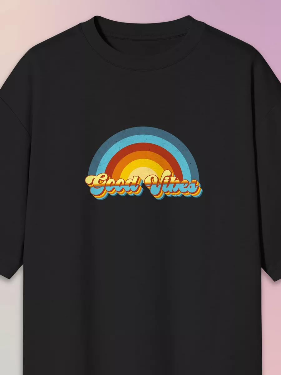 Oversized T-shirt with Good vibes print 2XL