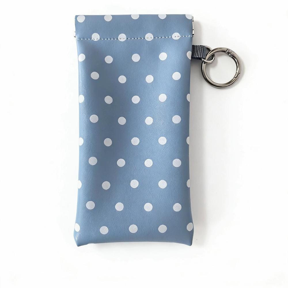 Mit Schlüsselanhänger Gepunktete Brillenetui Tragbare Leder Brillenaufbewahrungstasche Sonnenbrillenbeutel Outdoor
