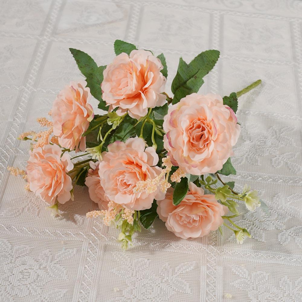 DIY Decoration Artificial Peony Bouquet 7 Heads Simulated Flower Fake Flowers  Photography Props