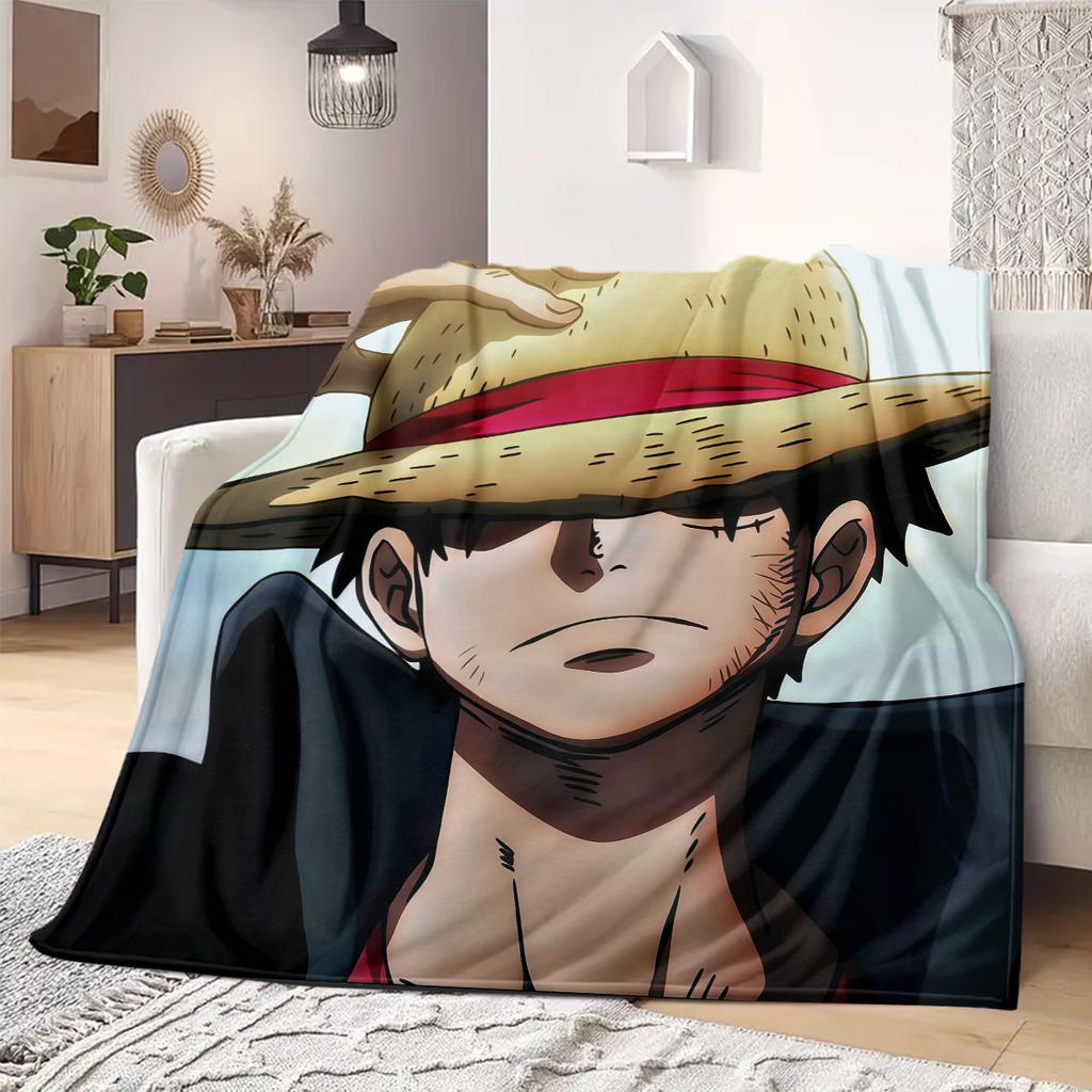 Luffy D Print Blanket Warm Comfortable Flannel Blanket Suitable for Bedrooms,Sofas, Beds,Chairs,Travel -QIAO40