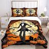 3pcs Halloween Jack Skellington Bedding Set, Includes Quilt Cover and Pillowcases, Suitable for All Seasons, Machine Washable, Ideal Gift Fo