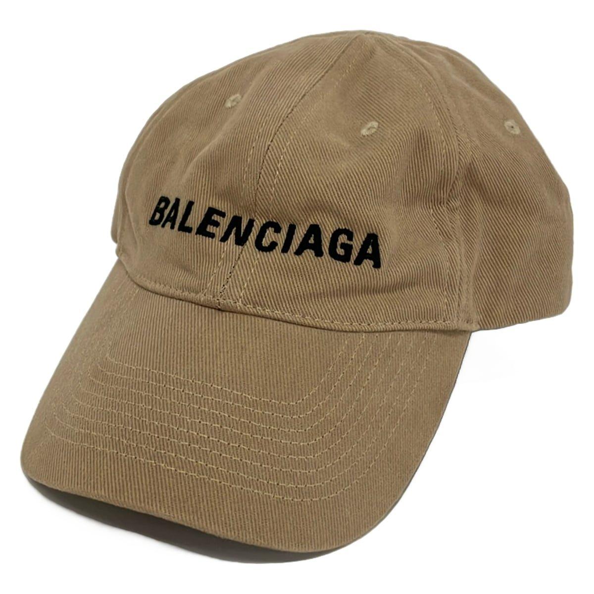 Used BALENCIAGA Cap L - 590758 410B2 Beige x Black Logo Cap