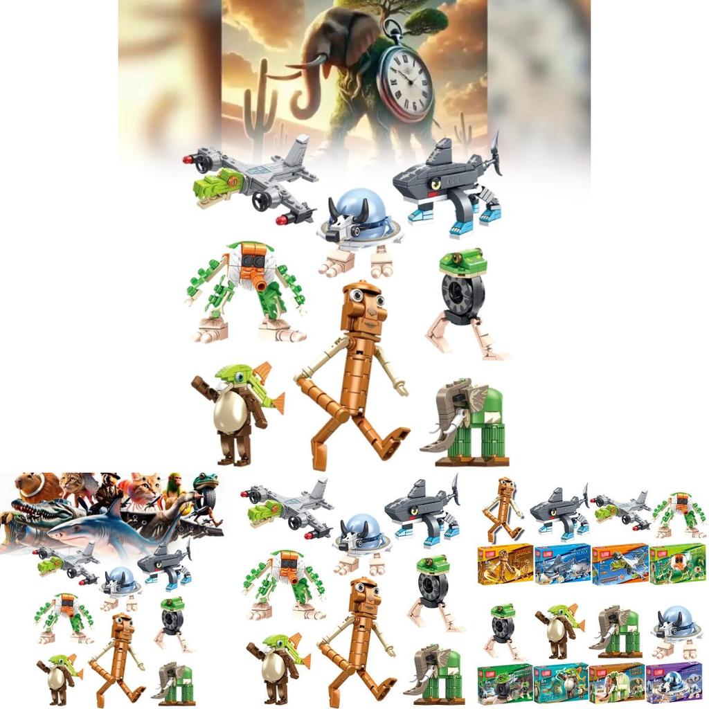 Tungtungsahur Wooden Stick Man Building Blocks Collectible Toy For Kids