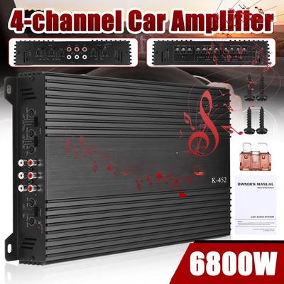 6800W Subwoofer Slim Class A/B Car Audio Amp Powerful Amplifiers Subwoofer Bass Speaker Amplifiers 12V 4 Channel Car Amplifier