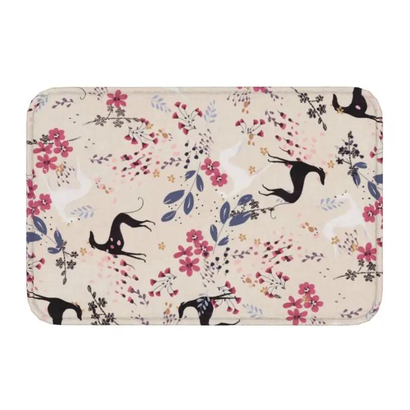 Personalized Vintage Whippet Greyhound Dog Doormat Mat Anti-Slip Hound Bath Kitchen Balcony Rug Carpet 40*60cm