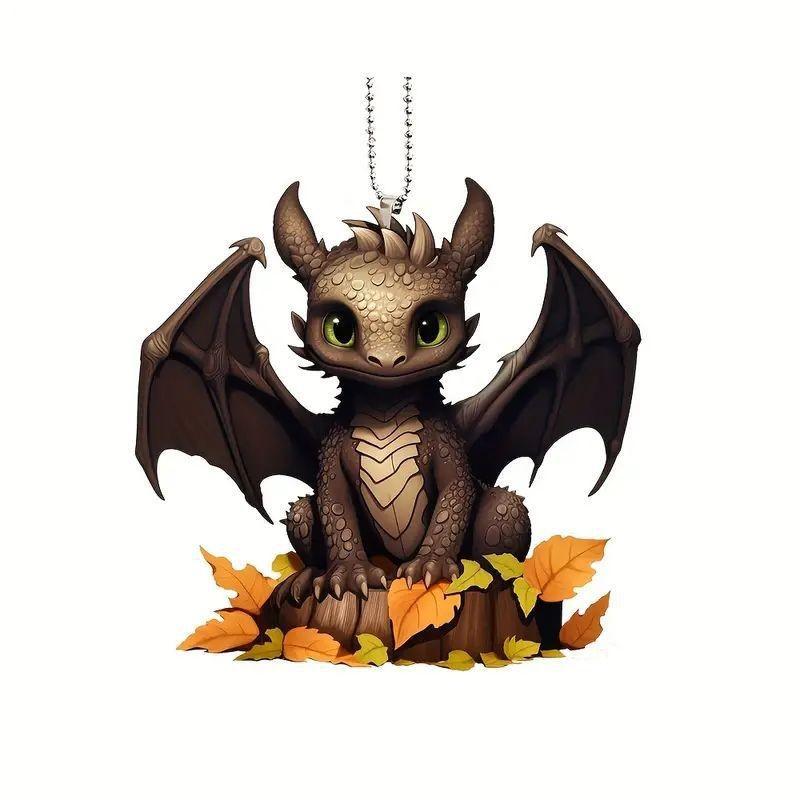 

Красиво изготовленное акриловое украшение для автомобиля в виде дракона и кленового листа для очаровательного интерьера