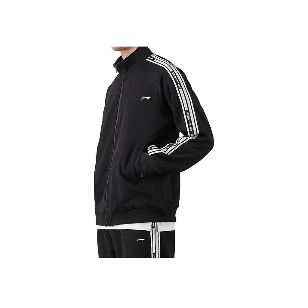 Li Ning Minimalist Loose Stand Collar Sweatshirt And Pants Casual Sports Set Men sweatshirt and pants AWEU007-1