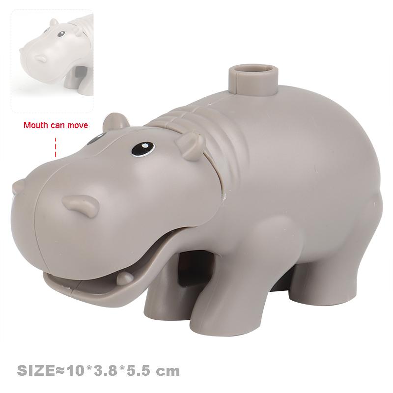 Velké stavební kostky Pohyblivá roztomilá zvířata ze zoo Klokan Duplo doplňky Hladký materiál Vzdělávací hračky pro děti