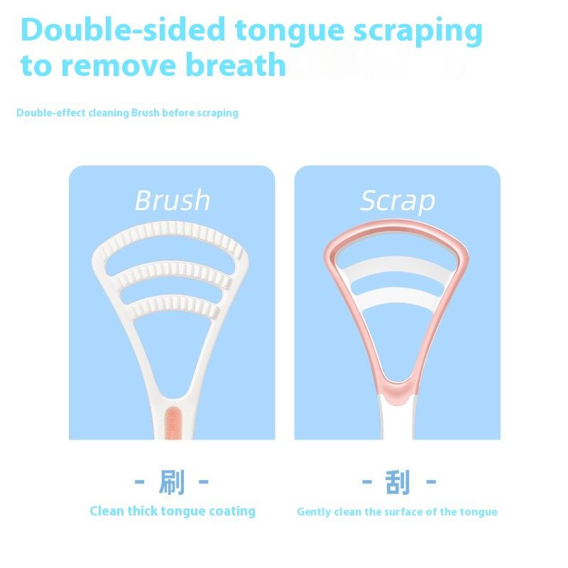 Cartoon Tongue Coating Cleaner Tongue Coating Brush Tongue Scraping Plate Oral Cleaning Brush Tongue Cleaning Tool For Men And W