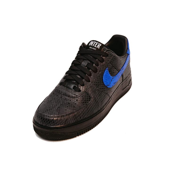 Nike Air Force 1 Inter Milan Collaboration New Logo Championship Commemorative Casual Snake Print Low Top Sneakers Unisex Sneakers Black DO1742-991