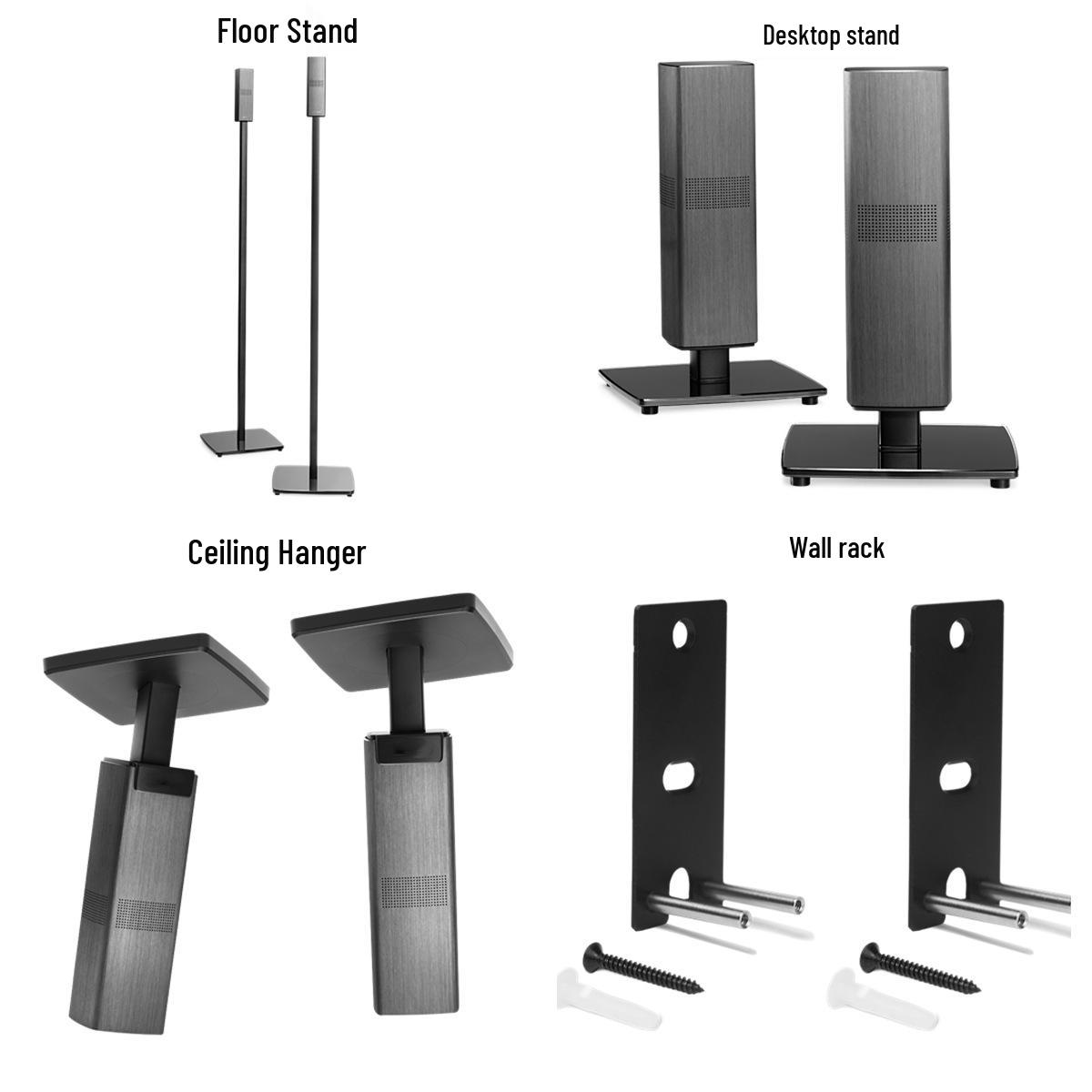 Compatible Floor Stand/Wall Mount Bracket for BOSE 300, 650, 700, 850, and 900 Series Surround Soundbars 700/650 Surround Wall Mount Black Pair