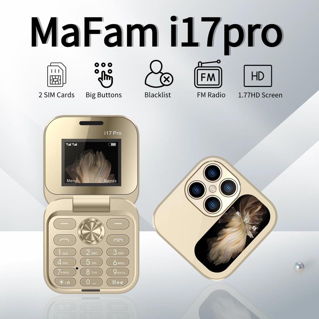 I17pro Flip Phone, Non-smart Phone Flip Machine Button Elderly Machine 2G Mobile Phone
