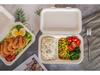 Biodegradable Eco-friendly Disposable Paper Lunch Box with Double Compartment, 9x6 Inch