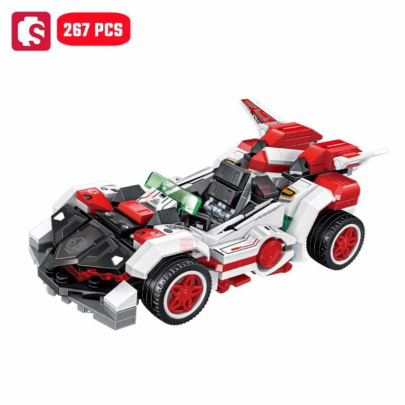 Non-Toxic Sembo Anime Elemental Chariot Assemblage Building Blocks Moc Sports Car Racing Vehicle Model Bricks Kids Toys For Children Diy Gifts