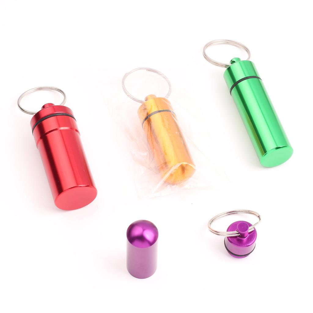 Portable Aluminum Pill Case with Keychain & Sealed Earplugs - Outdoor Survival Gear Pendant