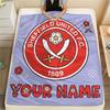 Custom Name Sheffield United2 Flannel Blanket, High Quality Comfortable for All Seasons, Home Decor, Warmth and Comfort