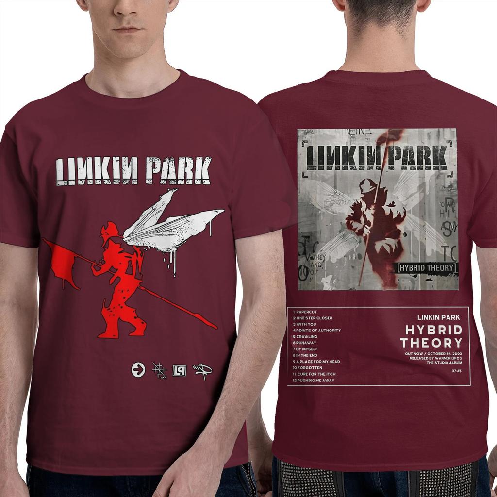 L-Linkin P-Park   Men T Shirt Band  Crazy Tee Shirt Short Sleeve Crewneck T-Shirt 100% Cotton Plus Size Clothes